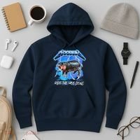 Moo Deng Hippo Ride The Moo Deng Music Rock Style Hoodie thumb 3