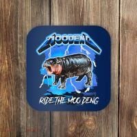 Moo Deng Hippo Ride The Moo Deng Music Rock Style Coaster thumb 0