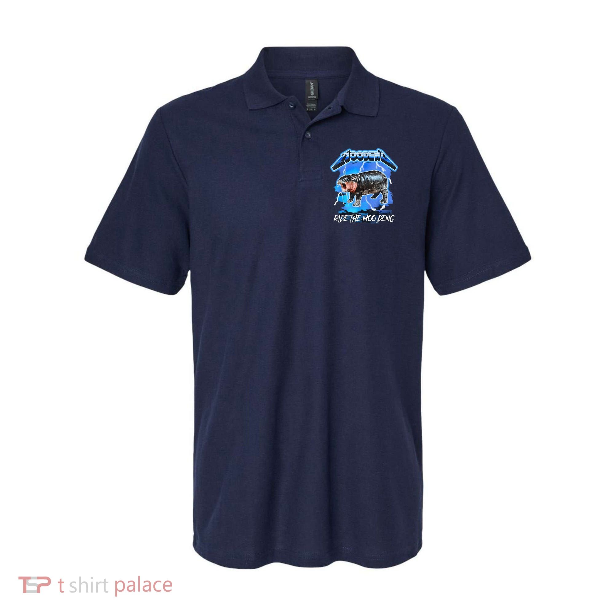 Moo Deng Hippo Ride The Moo Deng Music Rock Style Polo