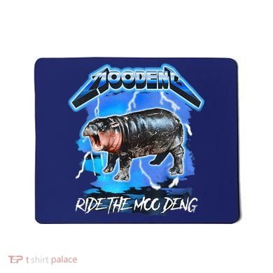 Moo Deng Hippo Ride The Moo Deng Music Rock Style Mousepad