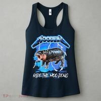 Moo Deng Hippo Ride The Moo Deng Music Rock Style Women's Tank Top thumb 3