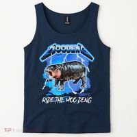 Moo Deng Hippo Ride The Moo Deng Music Rock Style Tank Top thumb 2