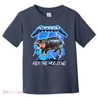 Moo Deng Hippo Ride The Moo Deng Music Rock Style Toddler T-Shirt thumb 0
