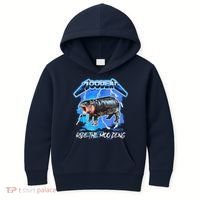 Moo Deng Hippo Ride The Moo Deng Music Rock Style Kids Hoodie thumb 0