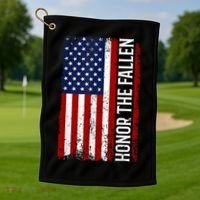 Memorial Day Honor And Remember The Fallen Golf Towel thumb 1