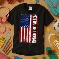 Memorial Day Honor And Remember The Fallen Kids T-Shirt thumb 3