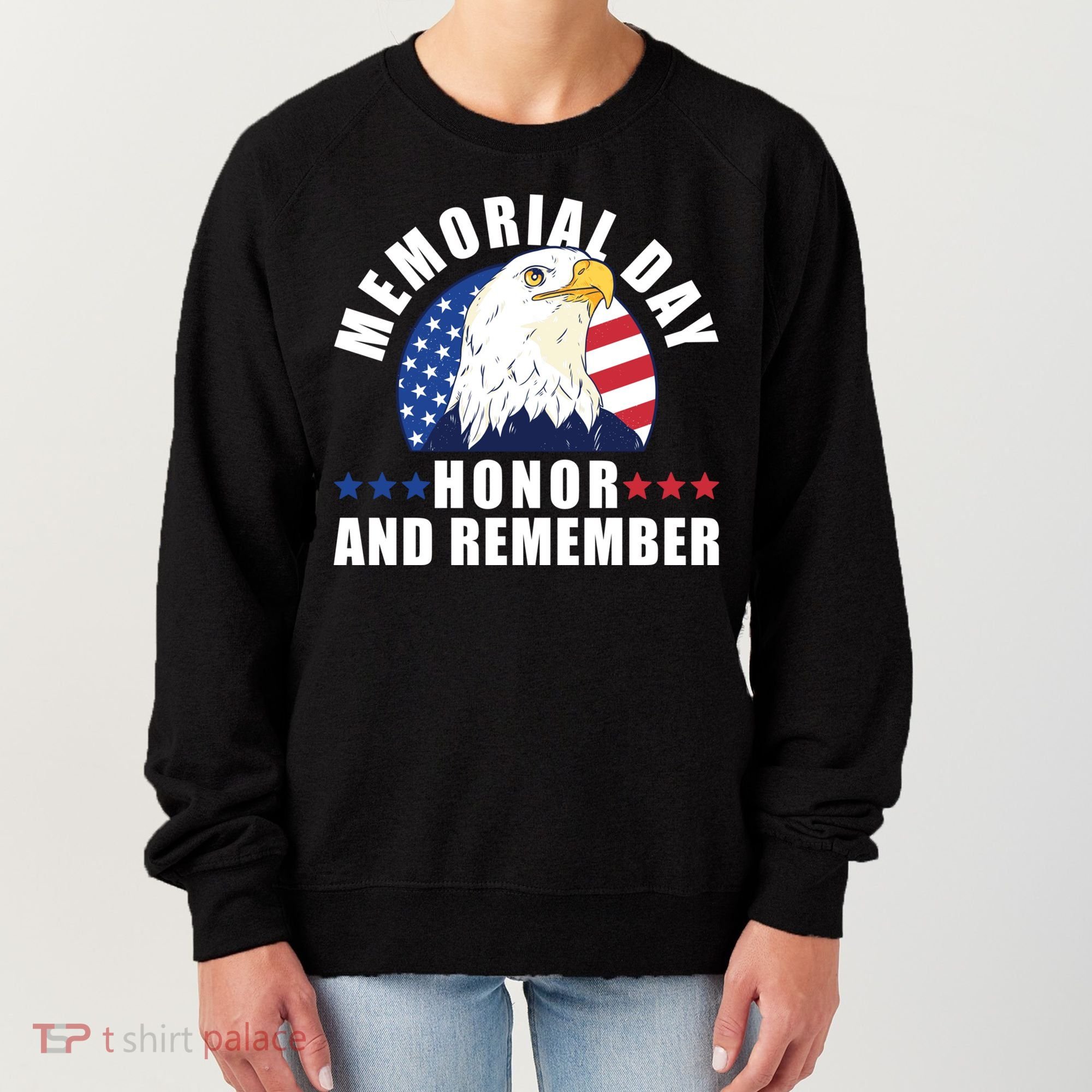 Memorial Day Honor And Remember Bald Eagle Patriotic Gift Women's Sweatshirt