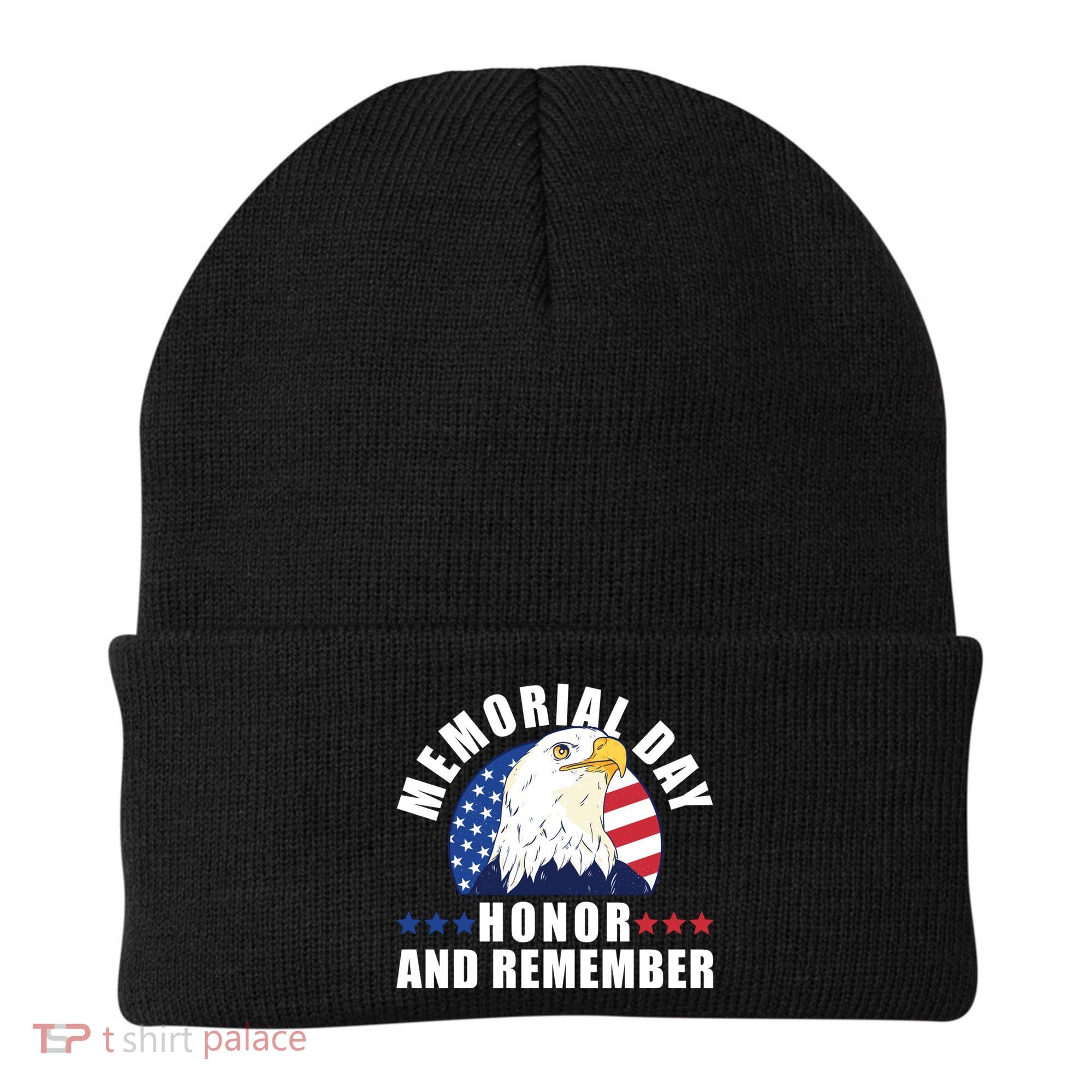 Memorial Day Honor And Remember Bald Eagle Patriotic Gift Beanie