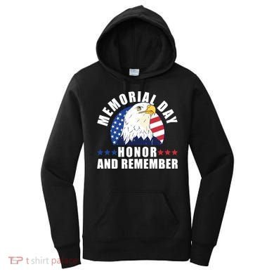 Memorial Day Honor And Remember Bald Eagle Patriotic Gift Women's Hoodie