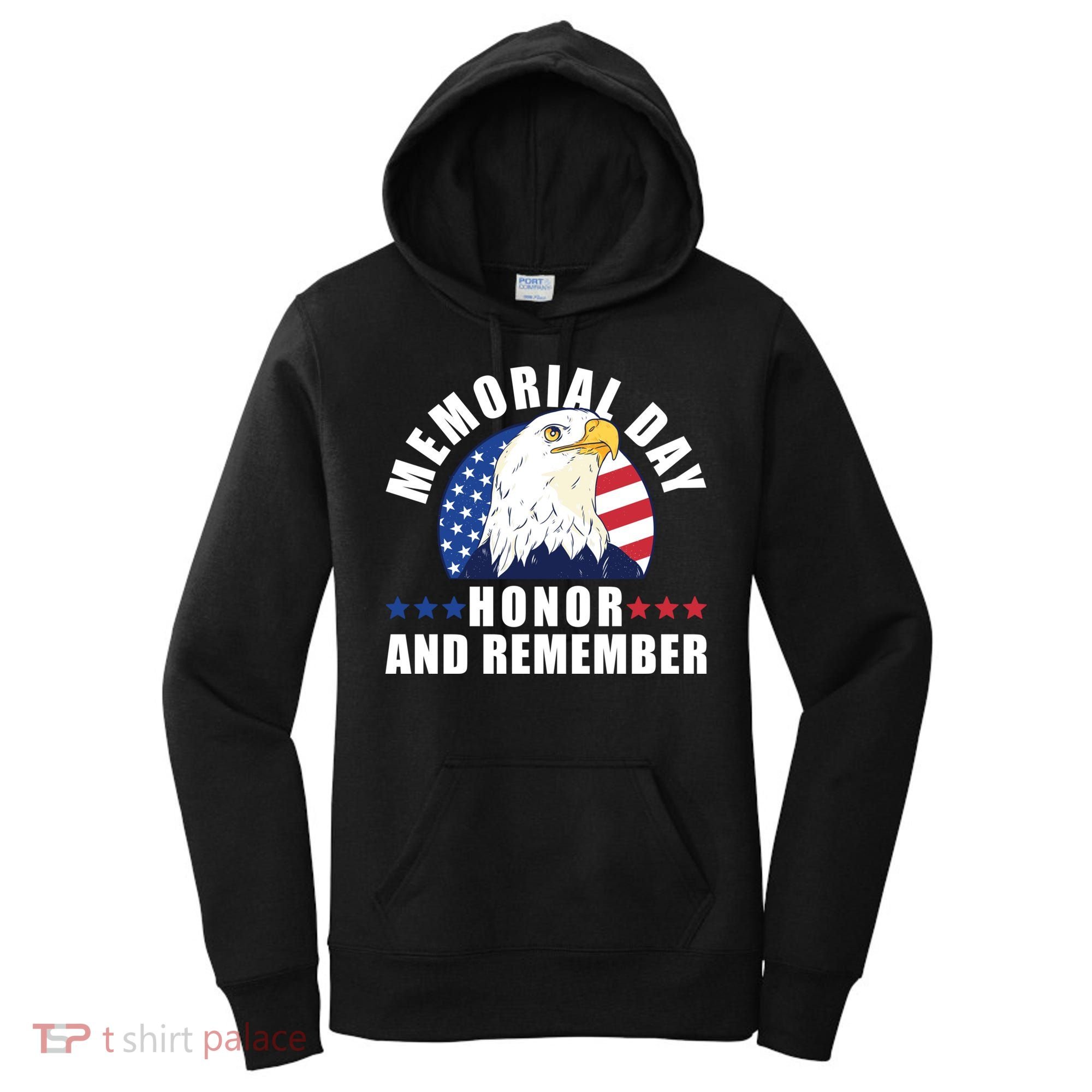 Memorial Day Honor And Remember Bald Eagle Patriotic Gift Women's Hoodie