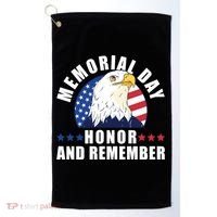 Memorial Day Honor And Remember Bald Eagle Patriotic Gift Golf Towel thumb 0
