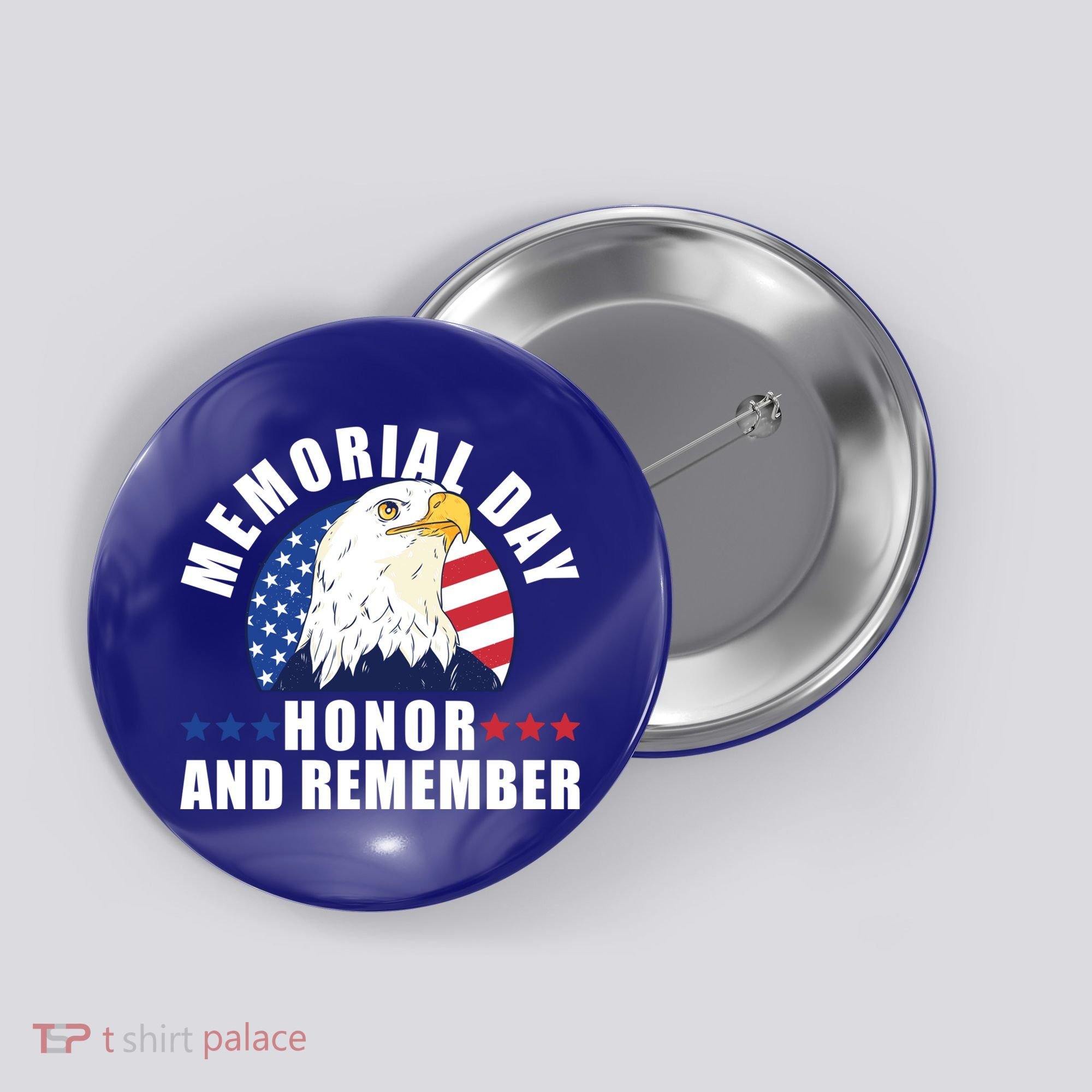 Memorial Day Honor And Remember Bald Eagle Patriotic Gift Button