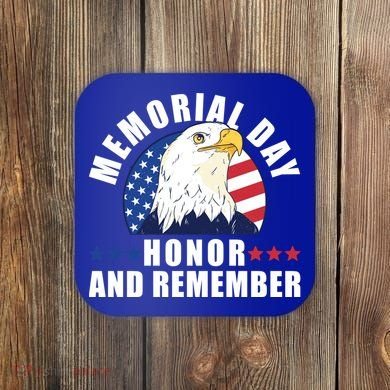 Memorial Day Honor And Remember Bald Eagle Patriotic Gift Coaster