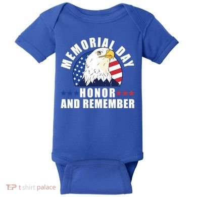 Memorial Day Honor And Remember Bald Eagle Patriotic Gift Baby Bodysuit