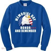 Memorial Day Honor And Remember Bald Eagle Patriotic Gift Kids Sweatshirt thumb 0