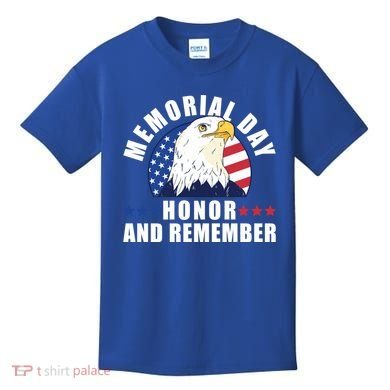 Memorial Day Honor And Remember Bald Eagle Patriotic Gift Kids T-Shirt