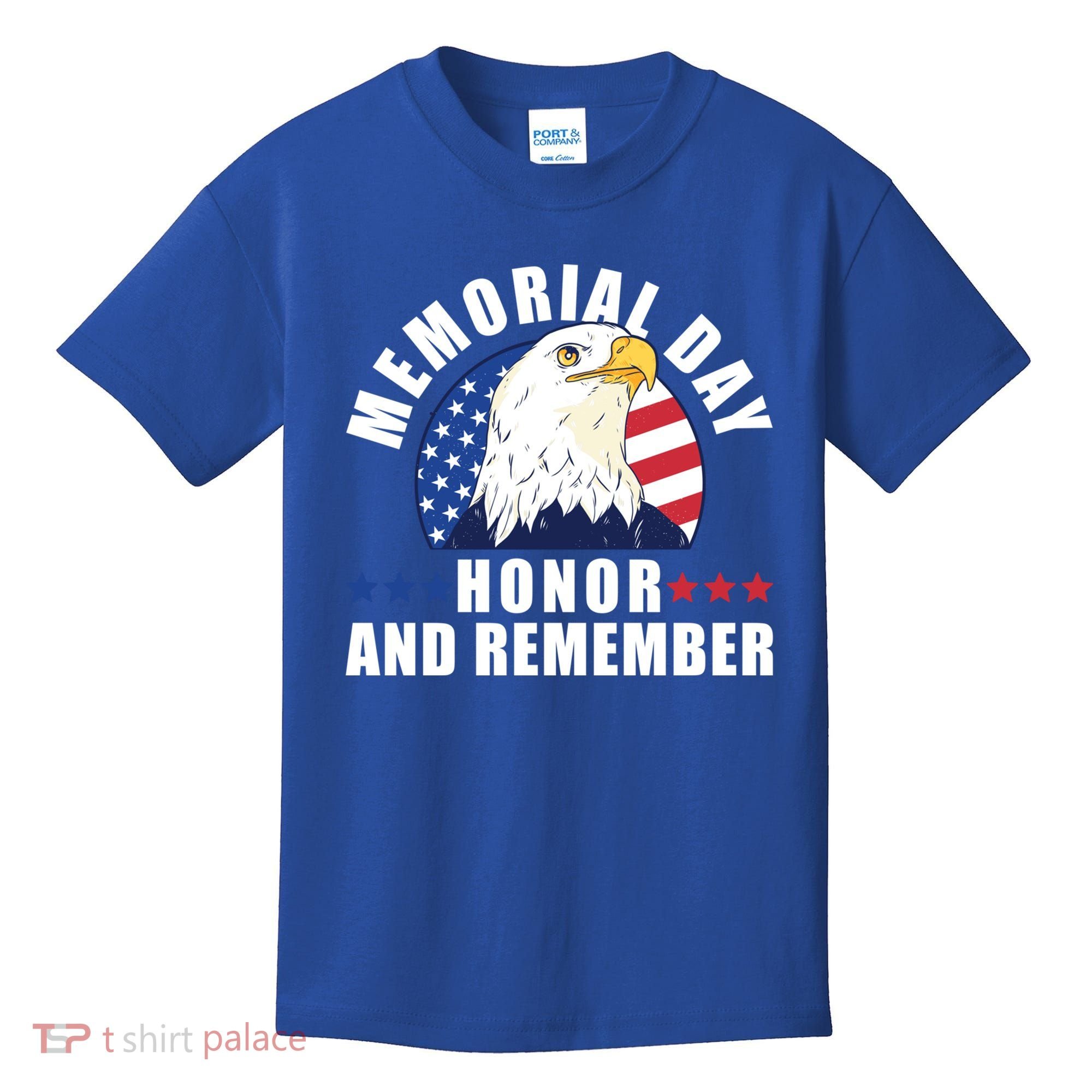 Memorial Day Honor And Remember Bald Eagle Patriotic Gift Kids T-Shirt