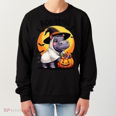 Moo Deng Halloween Boo Deng Costume Moodeng Hippo Women's Sweatshirt
