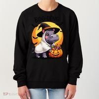 Moo Deng Halloween Boo Deng Costume Moodeng Hippo Women's Sweatshirt thumb 0