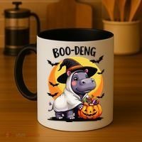 Moo Deng Halloween Boo Deng Costume Moodeng Hippo Coffee Mug thumb 4