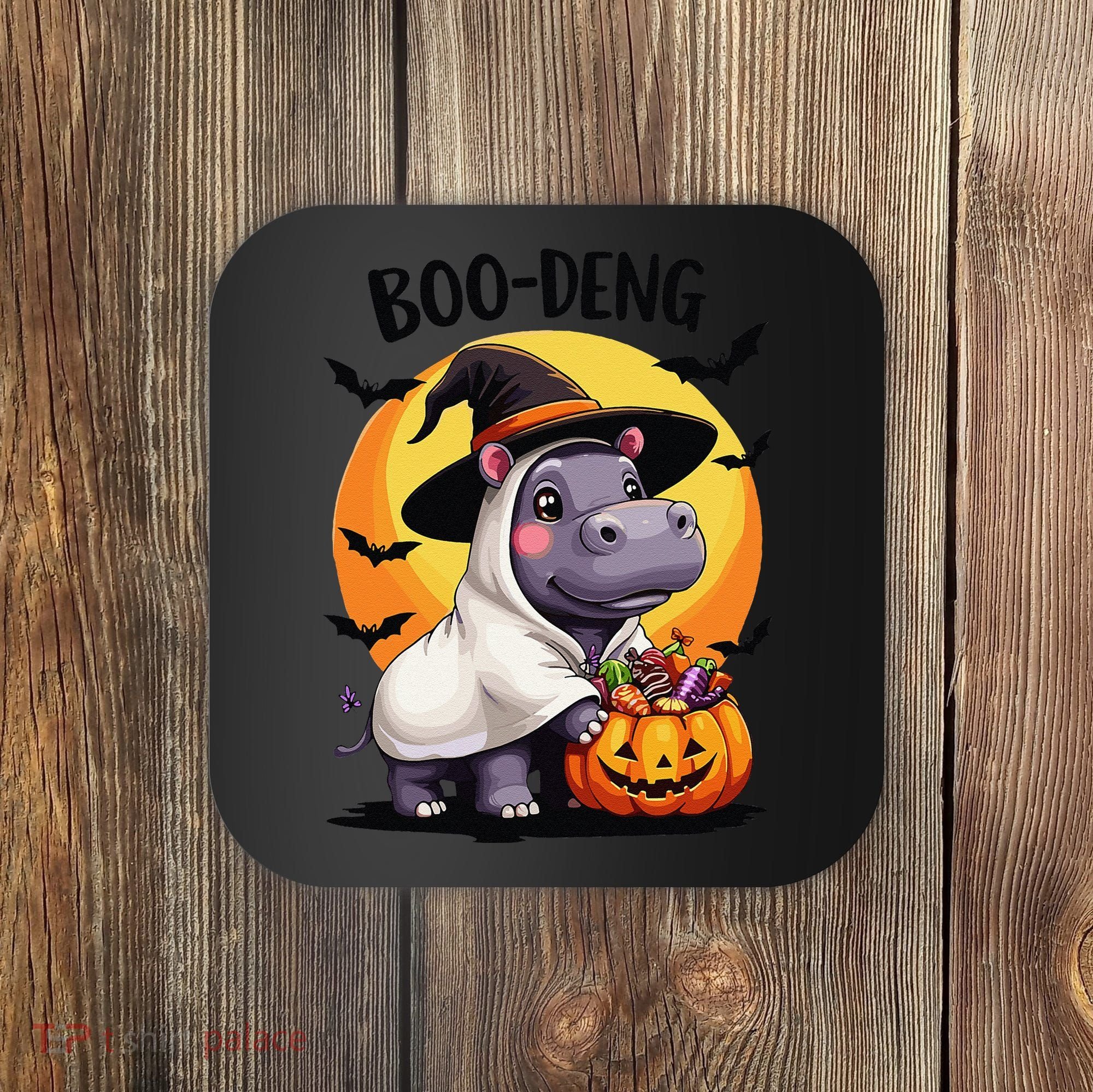 Moo Deng Halloween Boo Deng Costume Moodeng Hippo Coaster