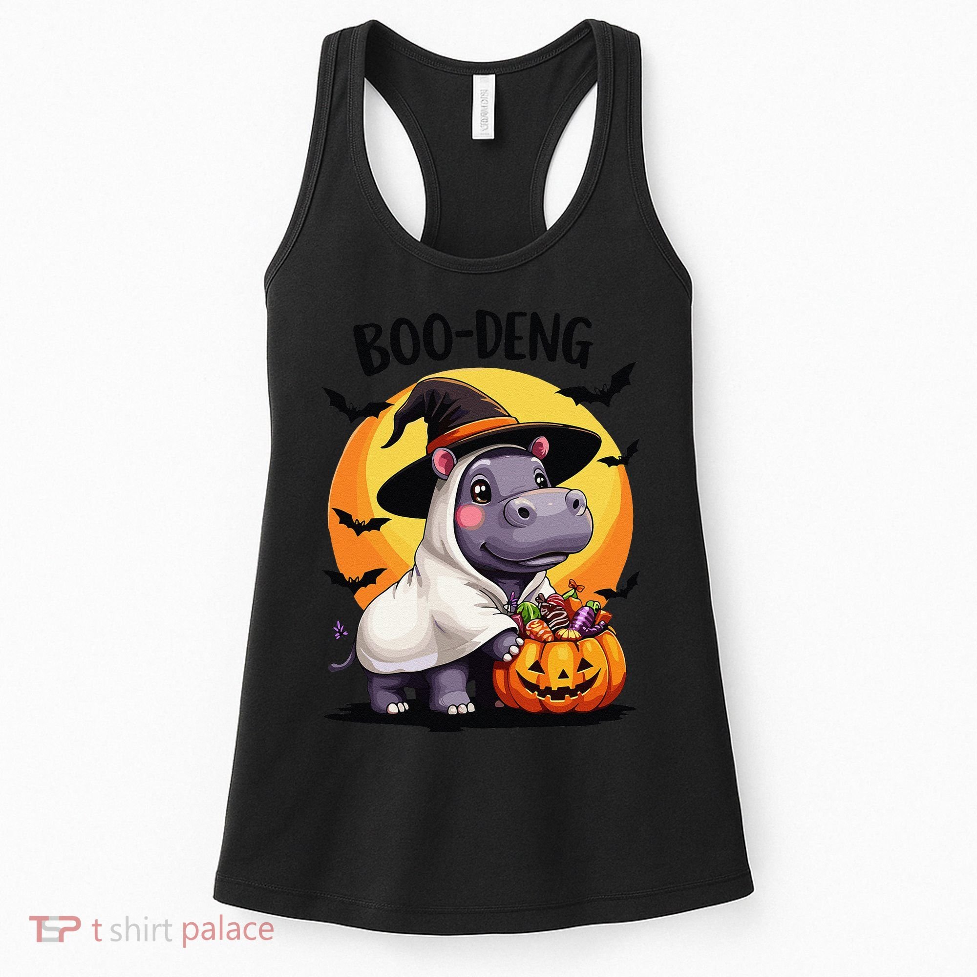 Moo Deng Halloween Boo Deng Costume Moodeng Hippo Women's Tank Top