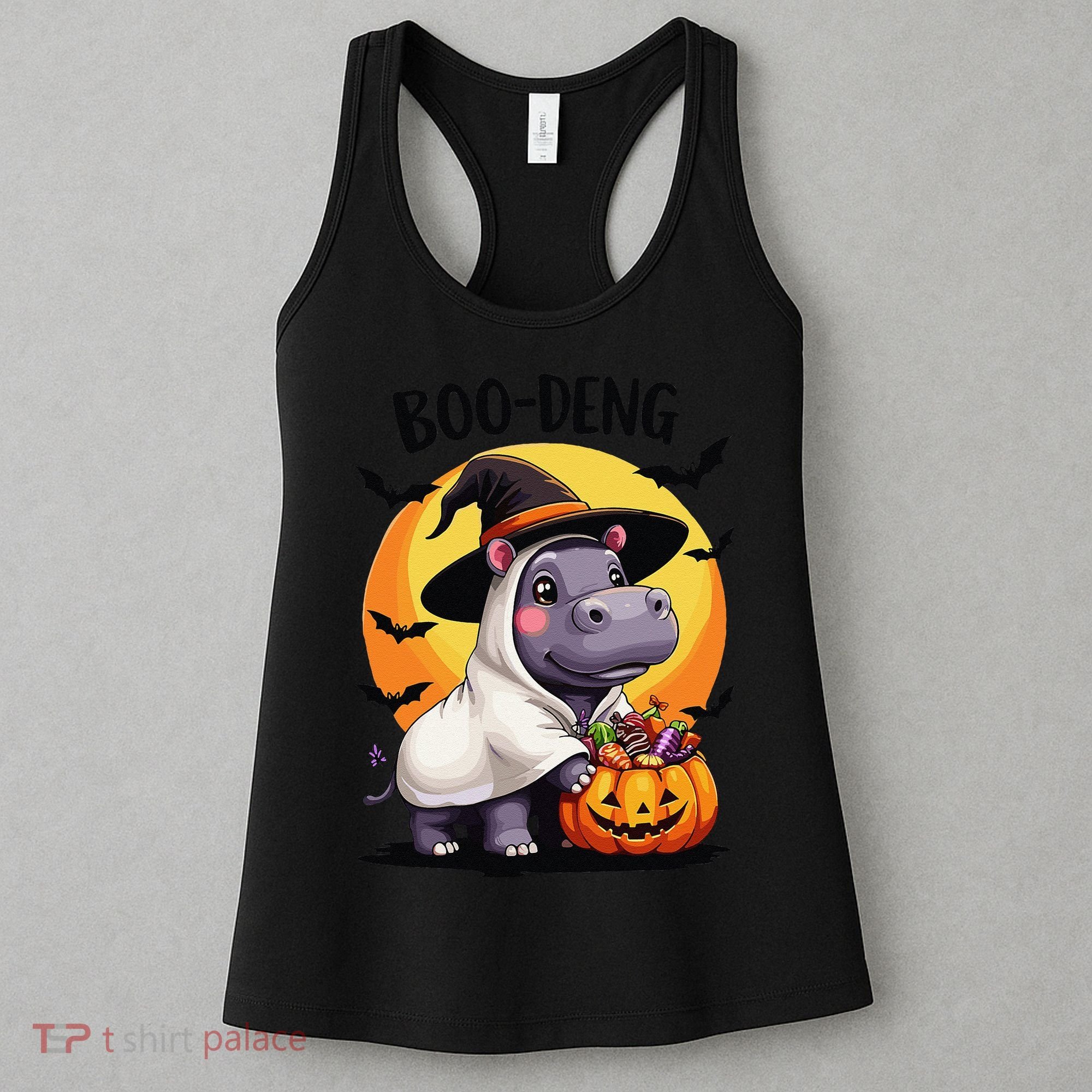 Moo Deng Halloween Boo Deng Costume Moodeng Hippo Women's Tank Top