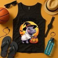 Moo Deng Halloween Boo Deng Costume Moodeng Hippo Tank Top thumb 4