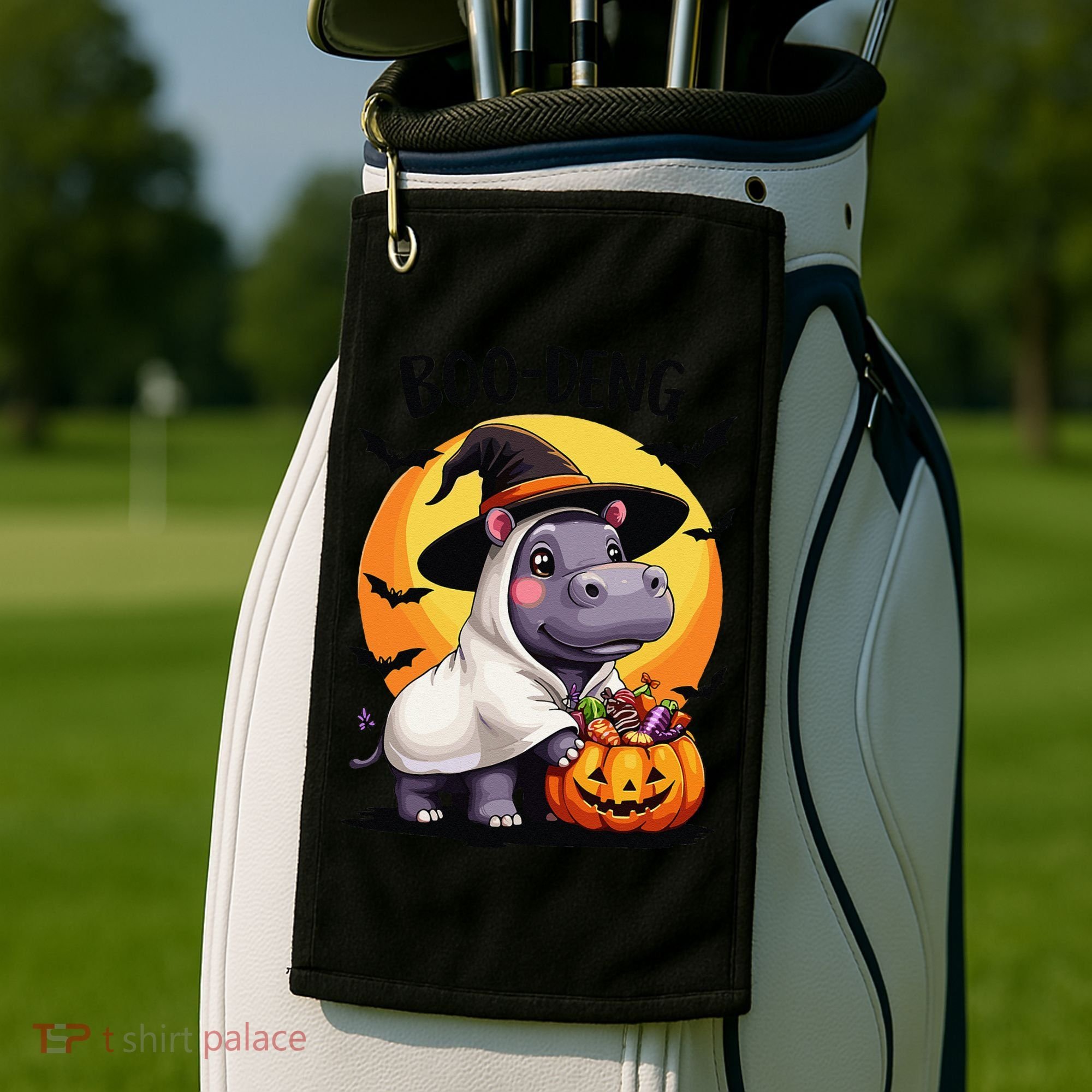 Moo Deng Halloween Boo Deng Costume Moodeng Hippo Golf Towel