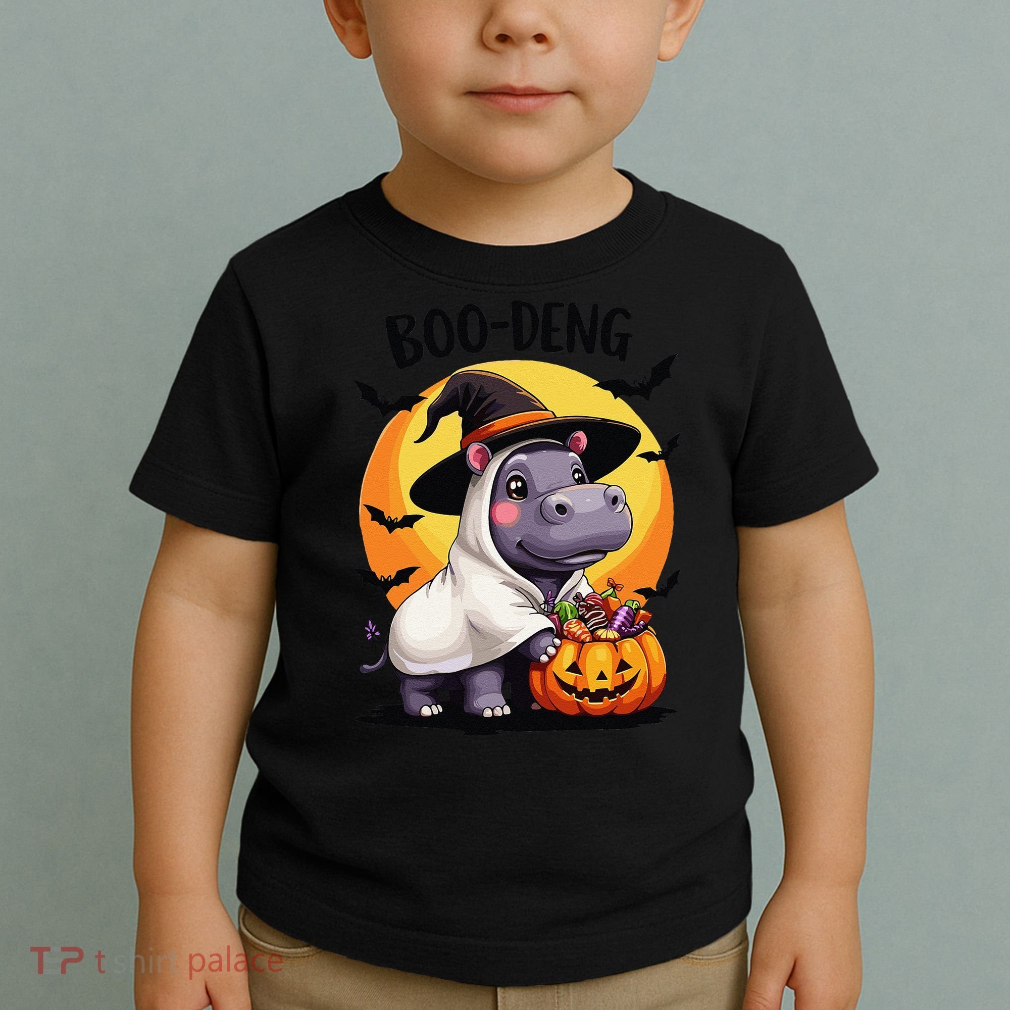 Moo Deng Halloween Boo Deng Costume Moodeng Hippo Toddler T-Shirt