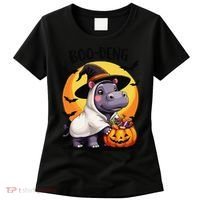 Moo Deng Halloween Boo Deng Costume Moodeng Hippo Women's T-Shirt thumb 0