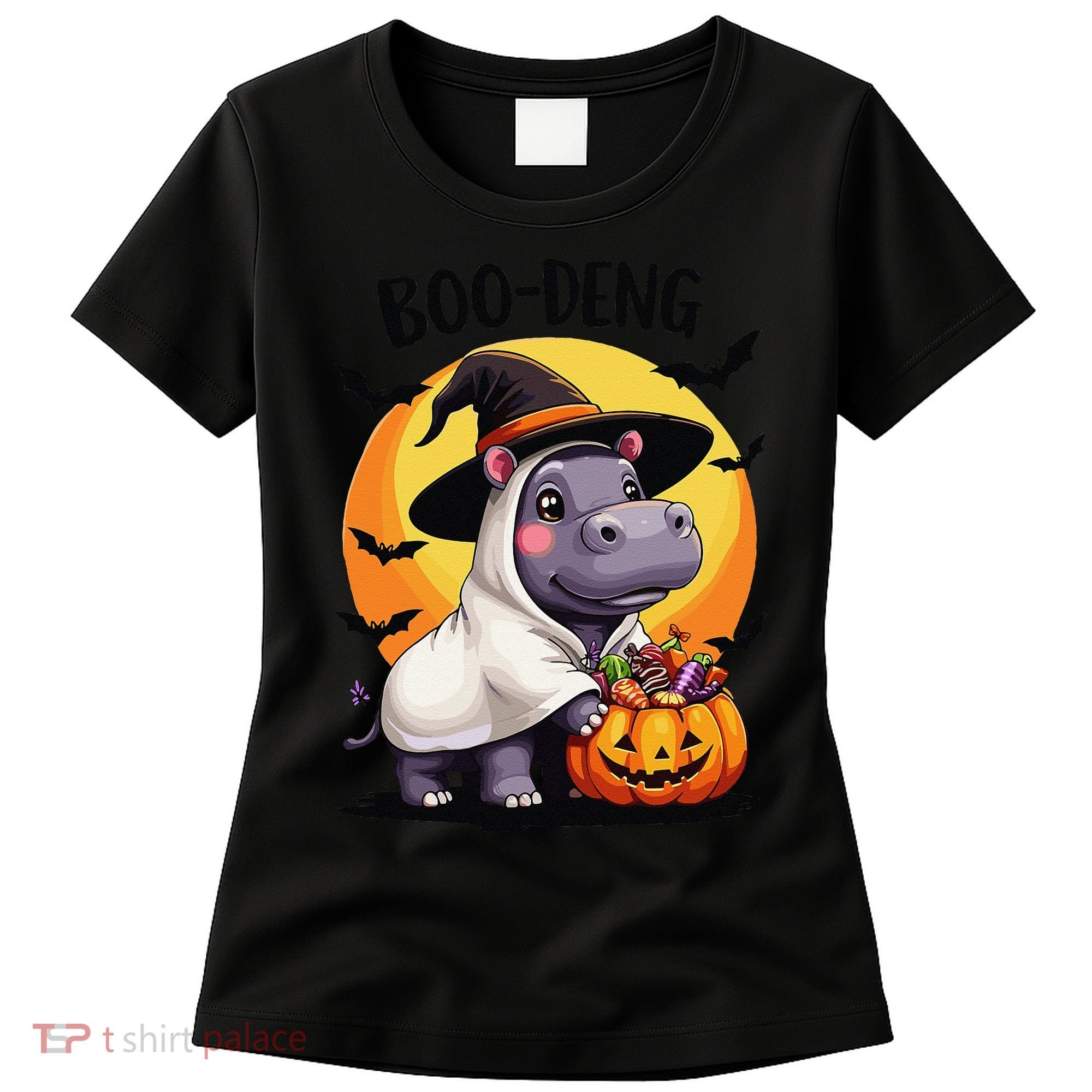 Moo Deng Halloween Boo Deng Costume Moodeng Hippo Women's T-Shirt