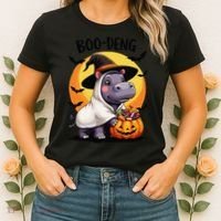 Moo Deng Halloween Boo Deng Costume Moodeng Hippo Women's T-Shirt thumb 2