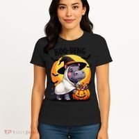 Moo Deng Halloween Boo Deng Costume Moodeng Hippo Women's T-Shirt thumb 4