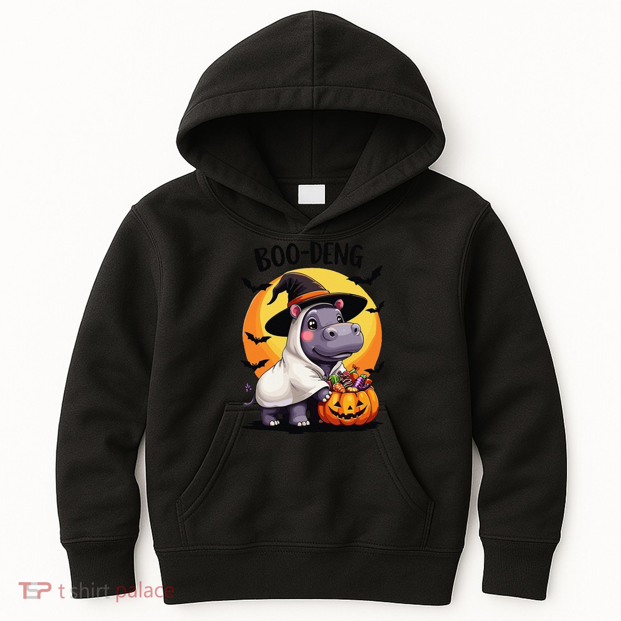 Moo Deng Halloween Boo Deng Costume Moodeng Hippo Kids Hoodie