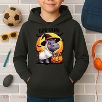 Moo Deng Halloween Boo Deng Costume Moodeng Hippo Kids Hoodie thumb 2