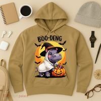 Moo Deng Halloween Boo Deng Costume Moodeng Hippo Hoodie thumb 3