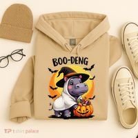 Moo Deng Halloween Boo Deng Costume Moodeng Hippo Hoodie thumb 4