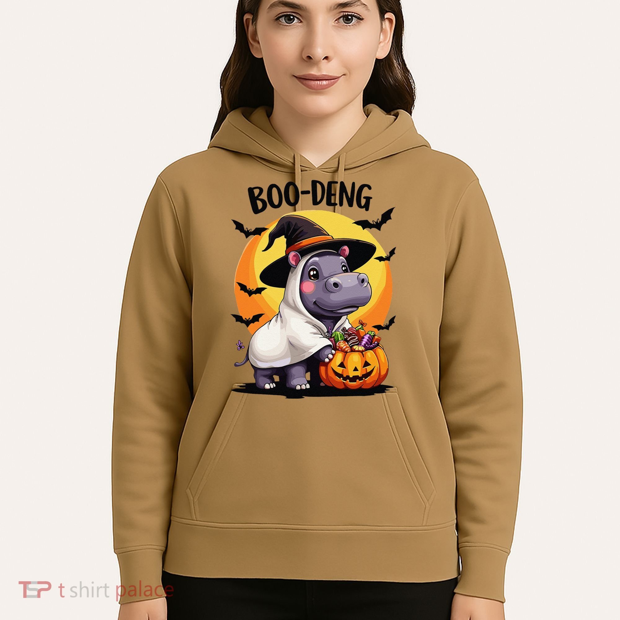 Moo Deng Halloween Boo Deng Costume Moodeng Hippo Hoodie
