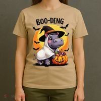 Moo Deng Halloween Boo Deng Costume Moodeng Hippo T-Shirt thumb 4