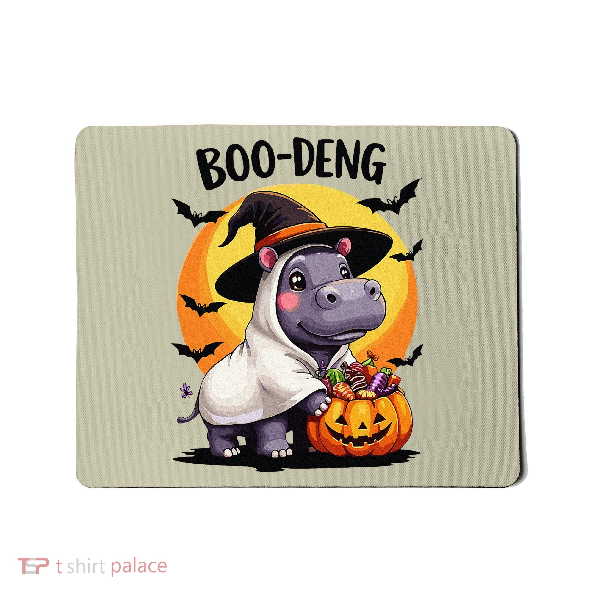 Moo Deng Halloween Boo Deng Costume Moodeng Hippo Mousepad