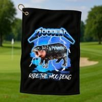 Moo Deng Hippo Ride The Moo Deng Golf Towel thumb 1