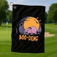 Moo Deng Halloween Boo Deng Halloween Golf Towel thumb 1