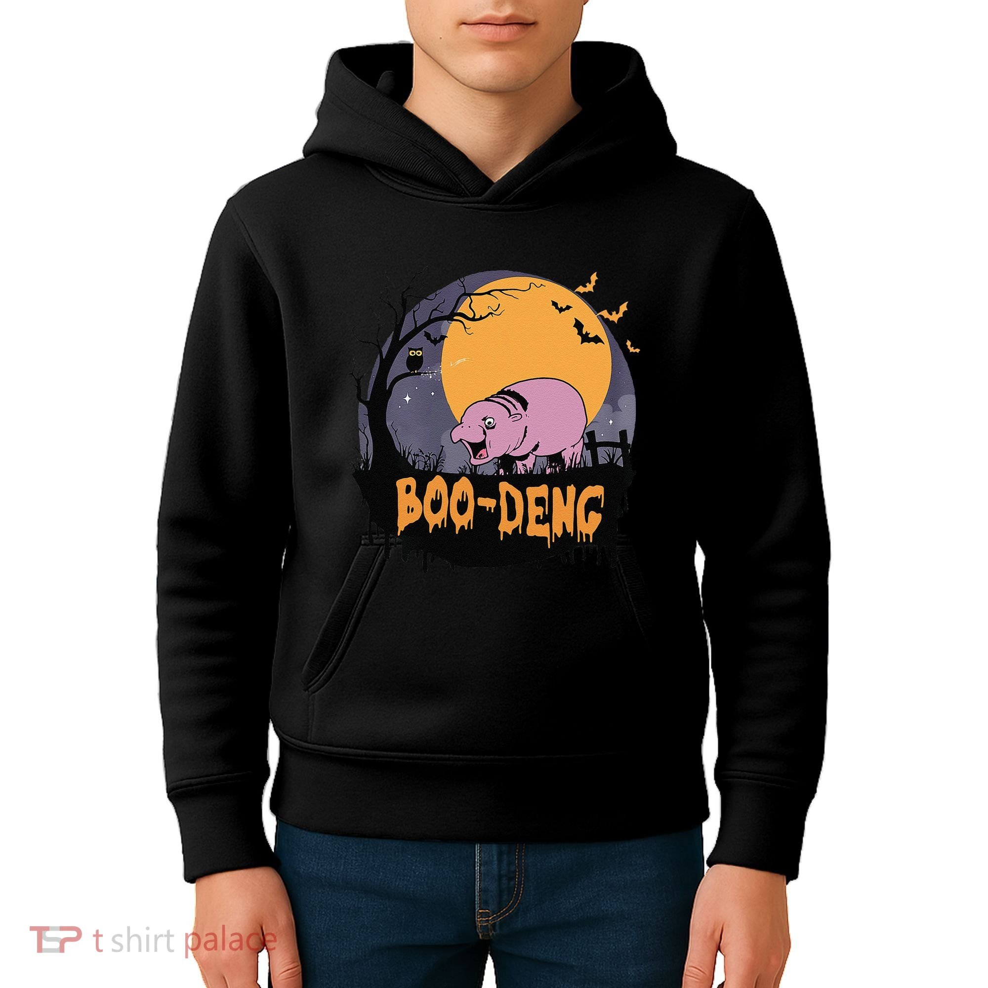 Moo Deng Halloween Boo Deng Halloween Kids Hoodie