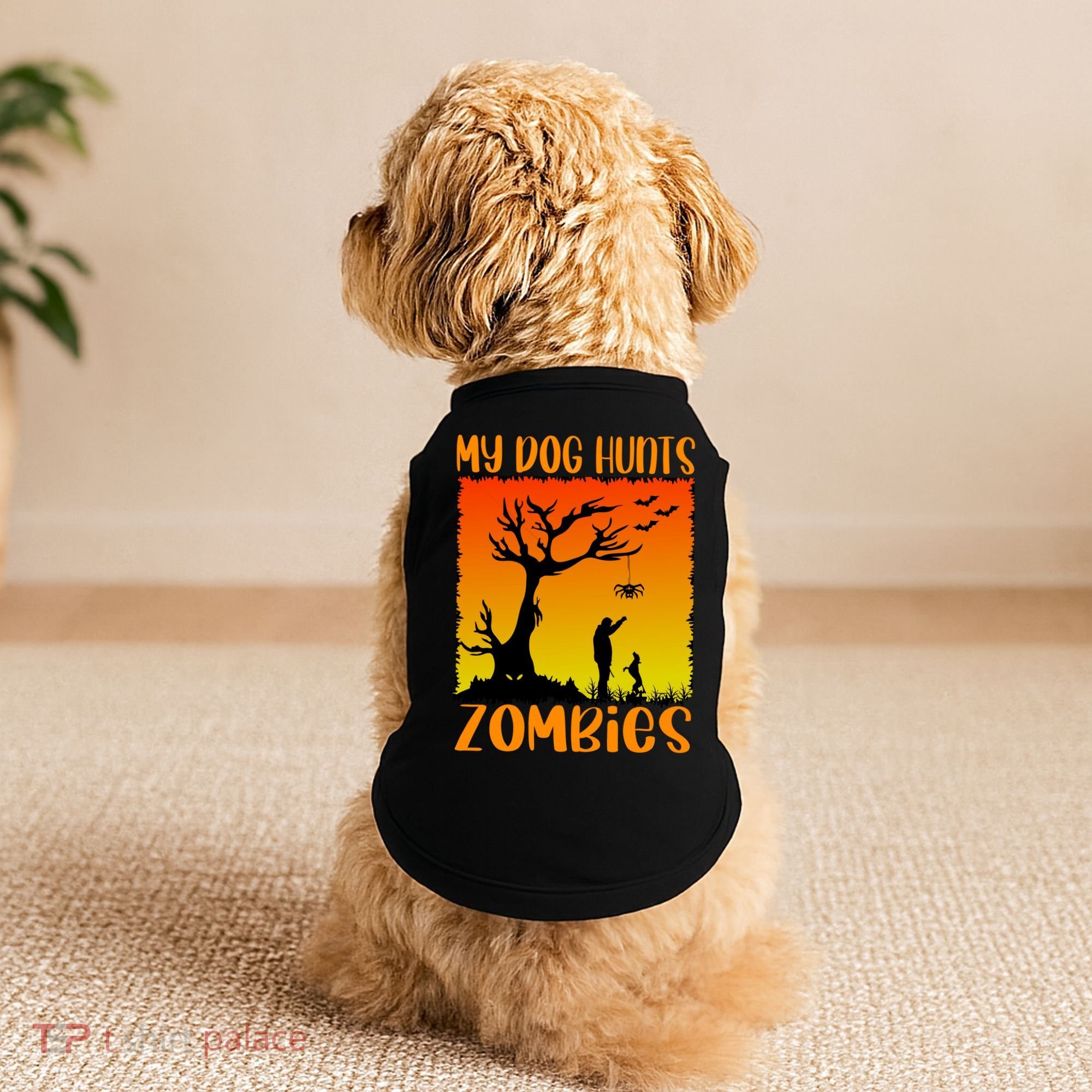 My Dog Hunts Zombies Halloween Doggie Tank