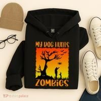 My Dog Hunts Zombies Halloween Hoodie thumb 4