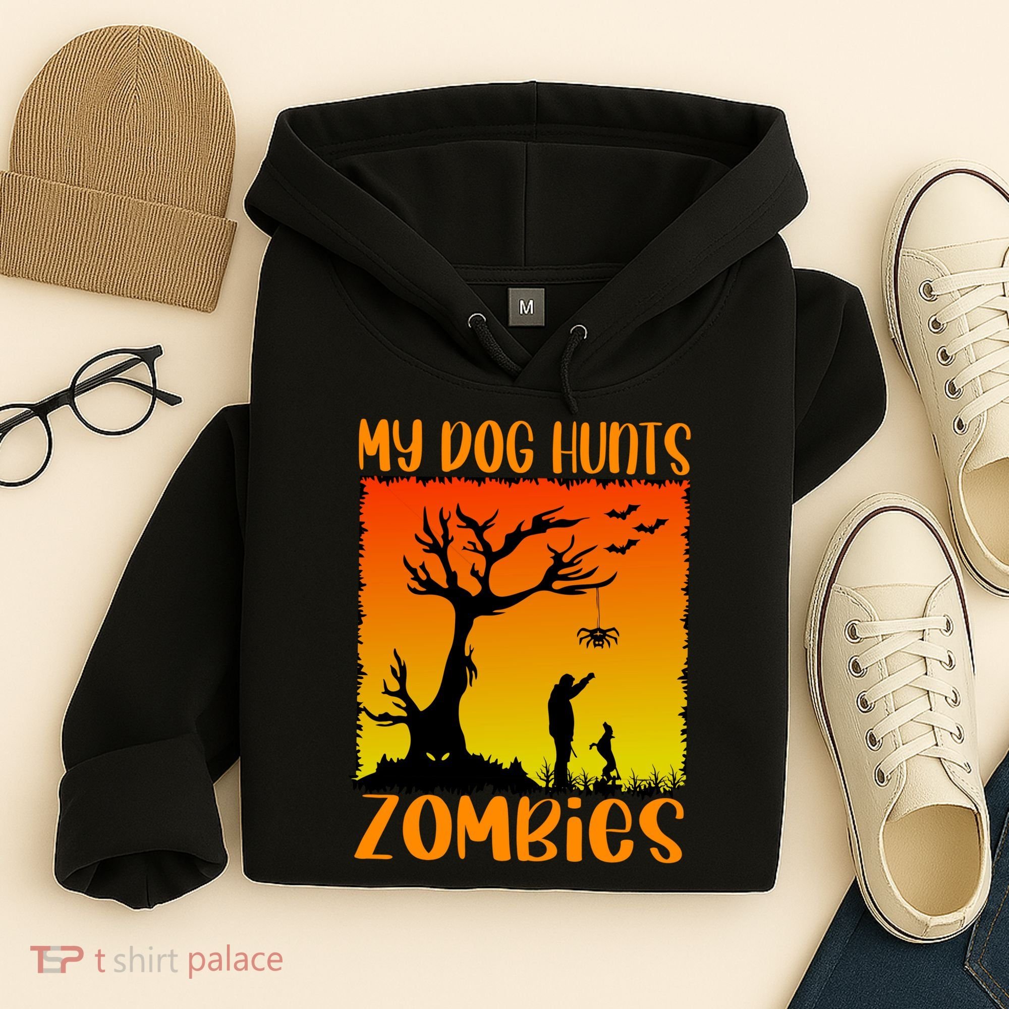 My Dog Hunts Zombies Halloween Hoodie