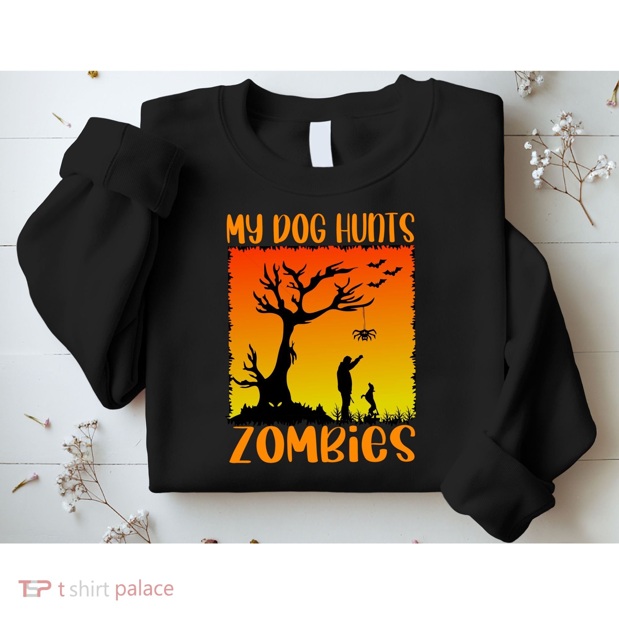 My Dog Hunts Zombies Halloween Sweatshirt