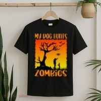 My Dog Hunts Zombies Halloween T-Shirt thumb 2