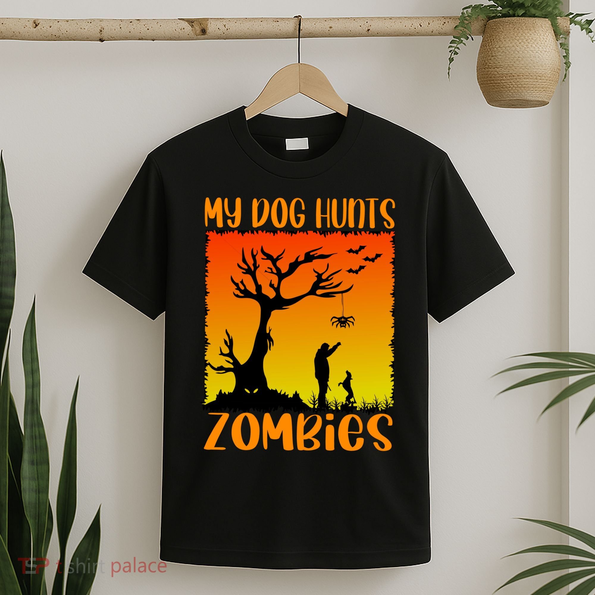 My Dog Hunts Zombies Halloween T-Shirt